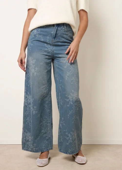 Blue Vanilla Blue Floral Print Jeans - 14 Image 4