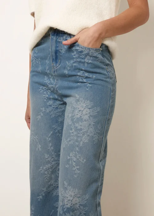 Blue Vanilla Blue Floral Print Jeans - 14 Image 3