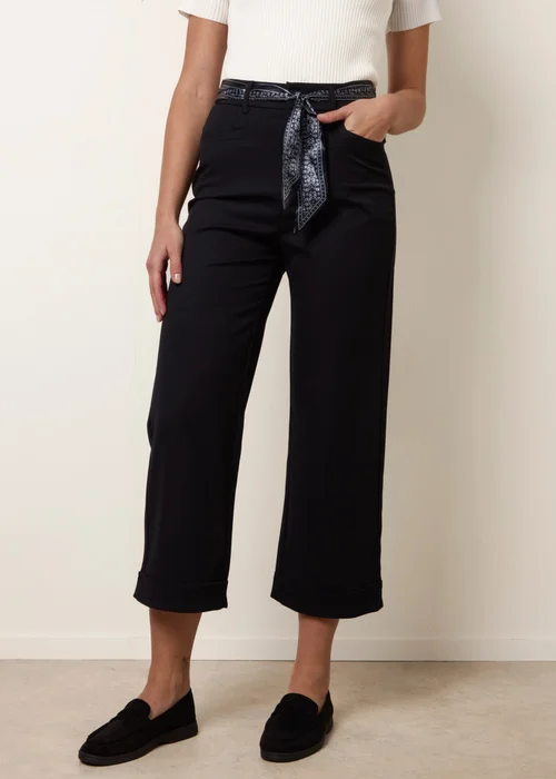 Blue Vanilla Navy Scarf Belt Trousers - M Image 2
