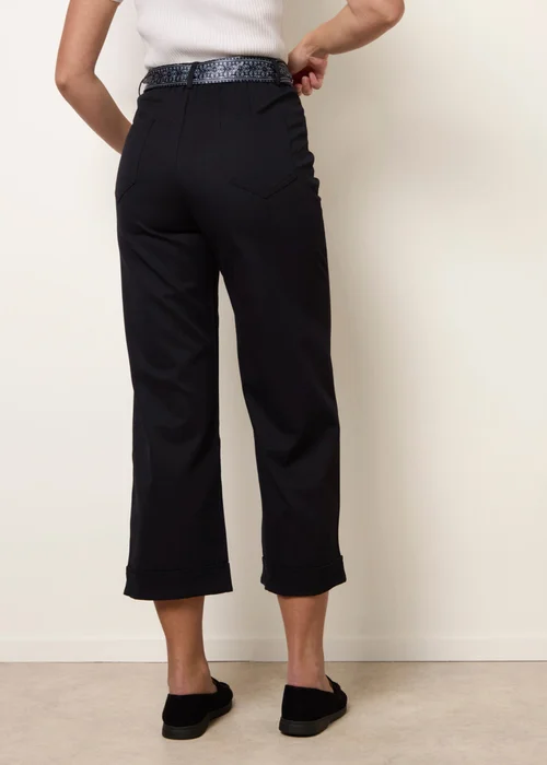 Blue Vanilla Navy Scarf Belt Trousers - M Image 4