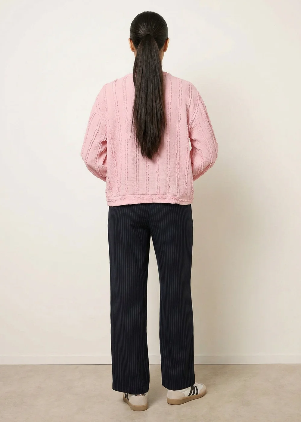 Blue Vanilla Pink Ruffle Detailed Sleeve Top - One Size Image 5