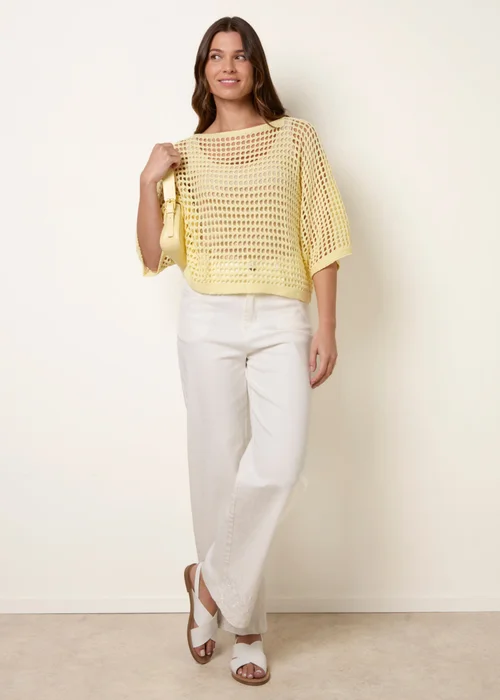 Blue Vanilla Yellow Round Neck Net Top - S/M Image 2