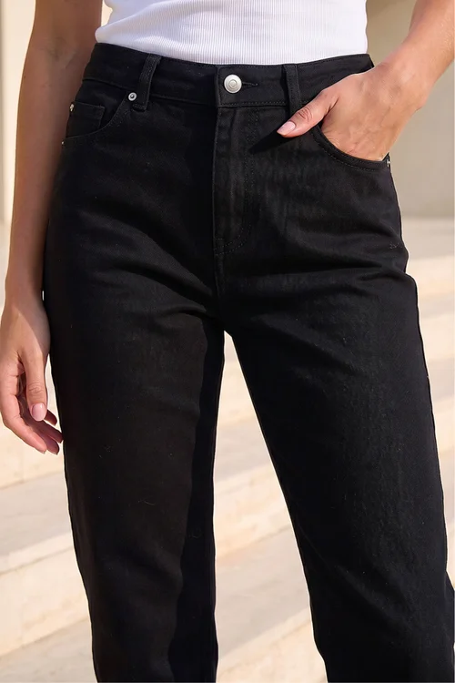 Roman Black Petite Stretch Straight Leg Jeans - 14 Image 4