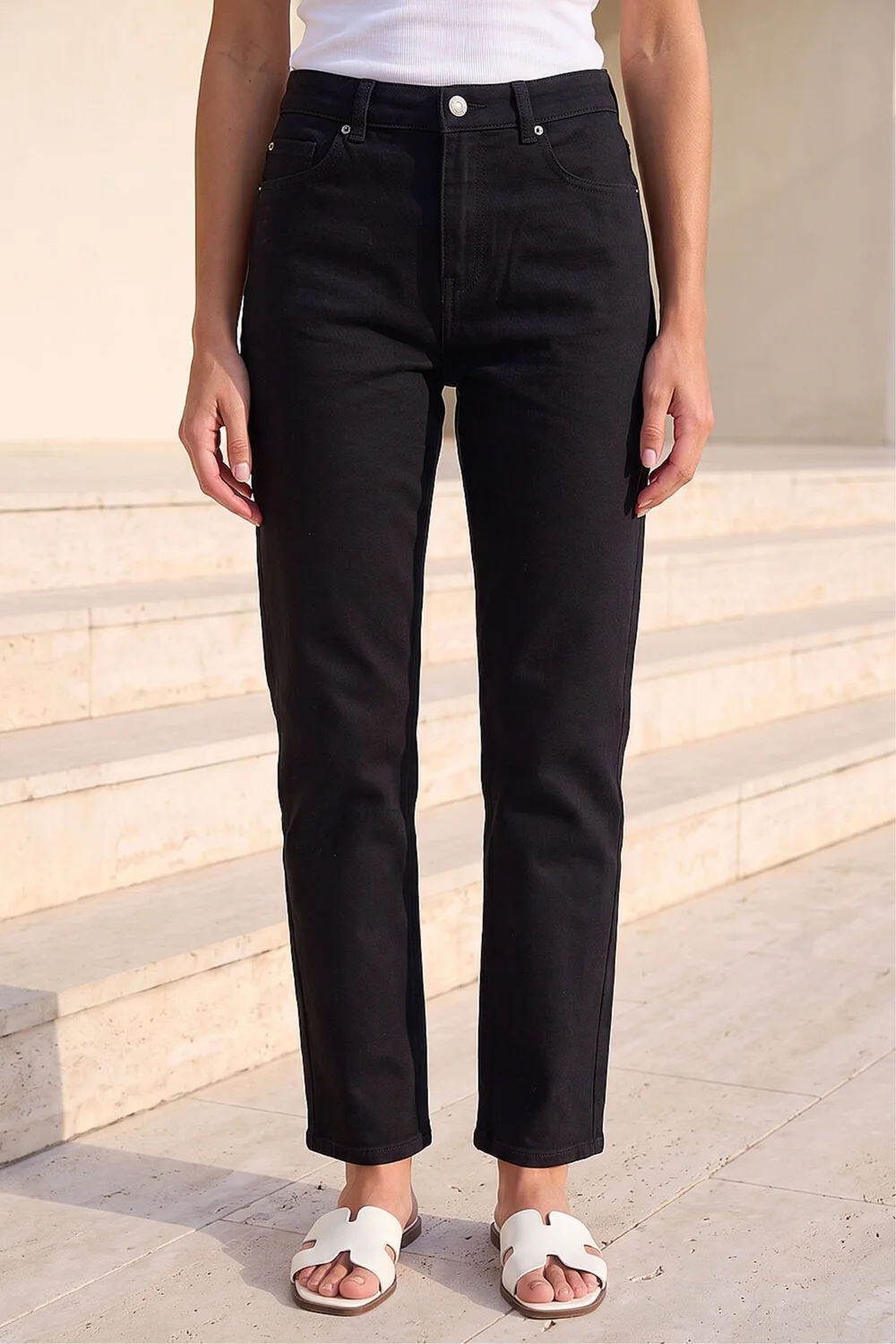 Roman Black Petite Stretch Straight Leg Jeans - 14 Image 1