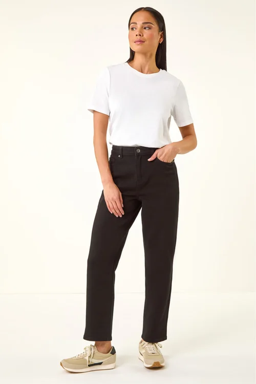 Roman Black Petite Stretch Straight Leg Jeans - 14 Image 2