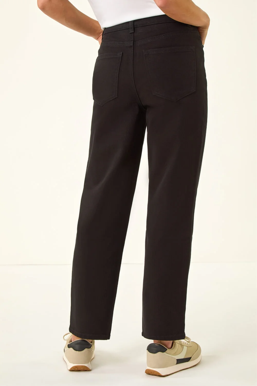 Roman Black Petite Stretch Straight Leg Jeans - 14 Image 3