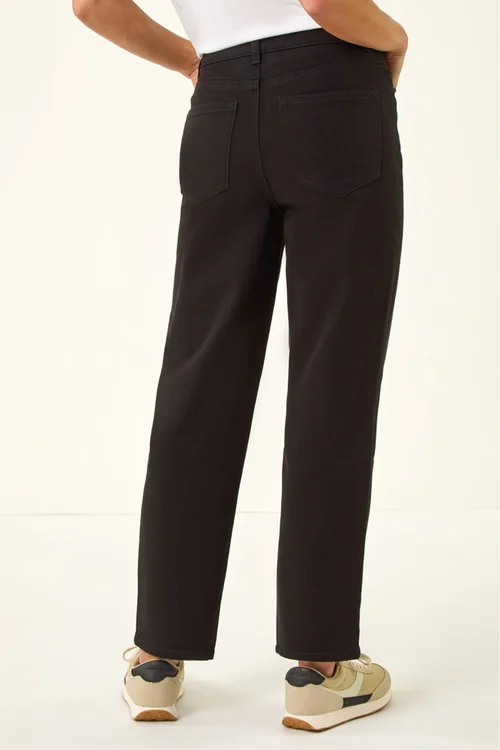 Roman Black Petite Stretch Straight Leg Jeans - 14 Image 3