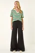 Roman Black Cotton Stretch Wide Leg Jean - 18 Image 2