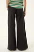 Roman Black Cotton Stretch Wide Leg Jean - 18 Image 3