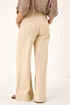 Roman Beige Cotton Stretch Wide Leg Jean - 10 Image 3