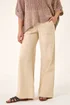 Roman Beige Cotton Stretch Wide Leg Jean - 10 Image 4