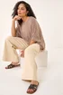 Roman Beige Cotton Stretch Wide Leg Jean - 10 Image 1