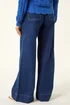 Roman Indigo Cotton Stretch Wide Leg Jean - 16 Image 3