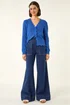 Roman Indigo Cotton Stretch Wide Leg Jean - 16 Image 2
