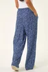 Roman Navy Petite Spot Wide Leg Trouser - Size 18 Image 3