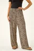 Roman Stone Petite Animal Print Wide Leg Trouser - Size 12 Image 4