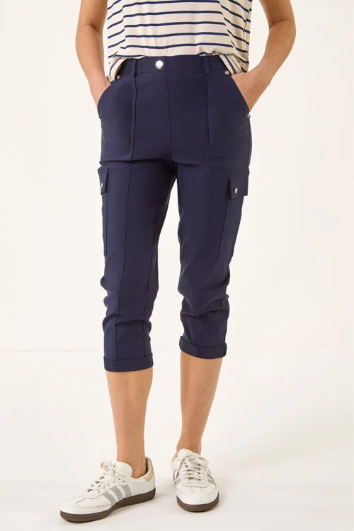 Roman Navy Cropped Cargo Stretch Trouser - 18 Image 4