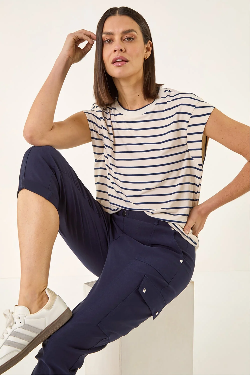 Roman Navy Cropped Cargo Stretch Trouser - 18 Image 1
