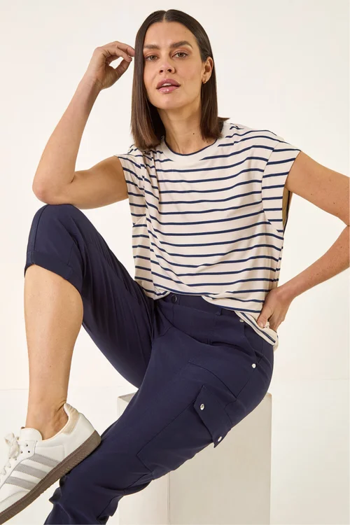 Roman Navy Cropped Cargo Stretch Trouser - 18 Image 1