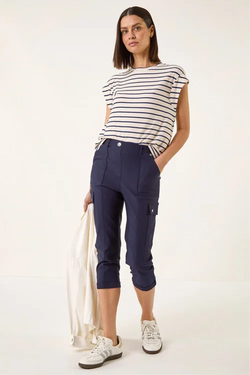 Roman Navy Cropped Cargo Stretch Trouser - 18 Image 2