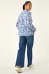 Roman Blue Petite Floral Embroidered Blouse - 12 Image 3