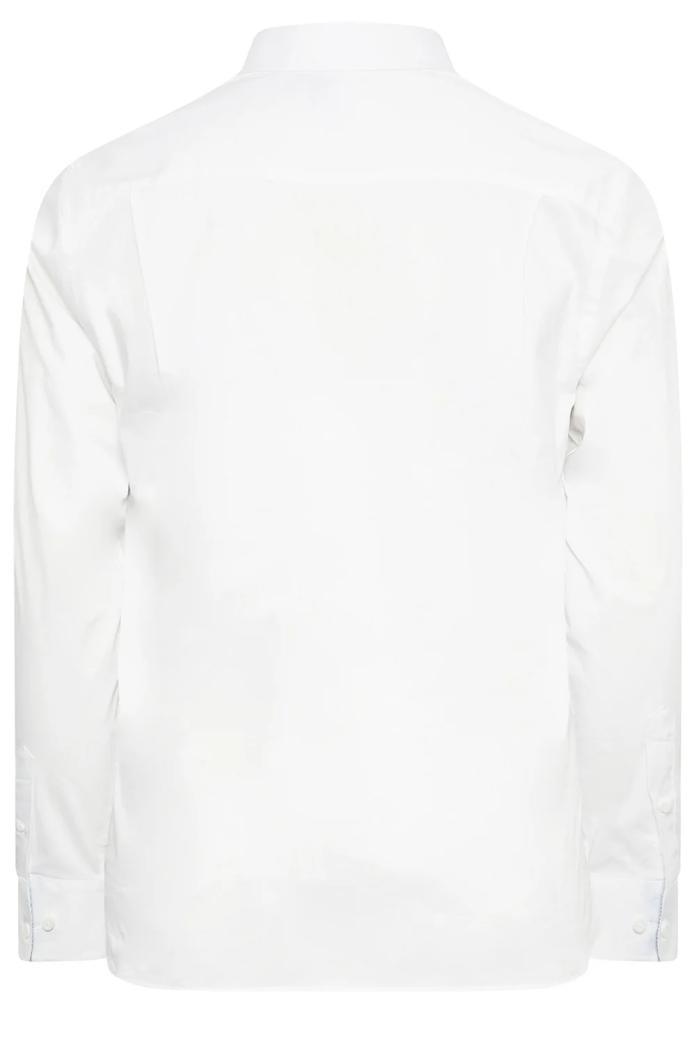 BadRhino Tailoring White Premium Stretch Long Sleeve Formal Shirt - 23 Collar Image 5