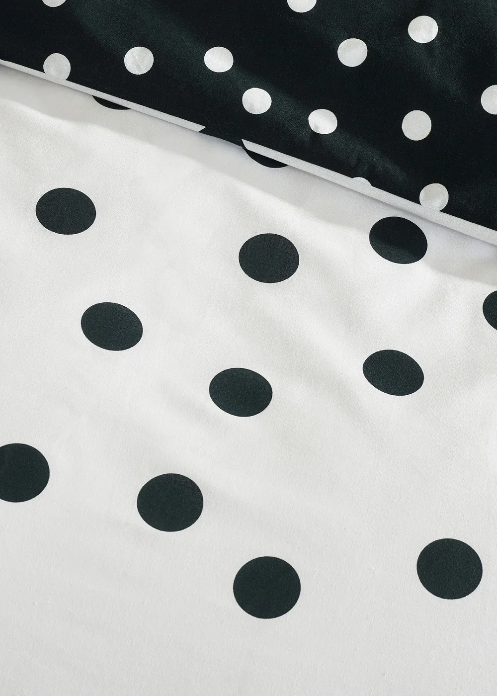 Catherine Lansfield Polka Dot Reversible Duvet Cover Set Black / White - Single Image 4