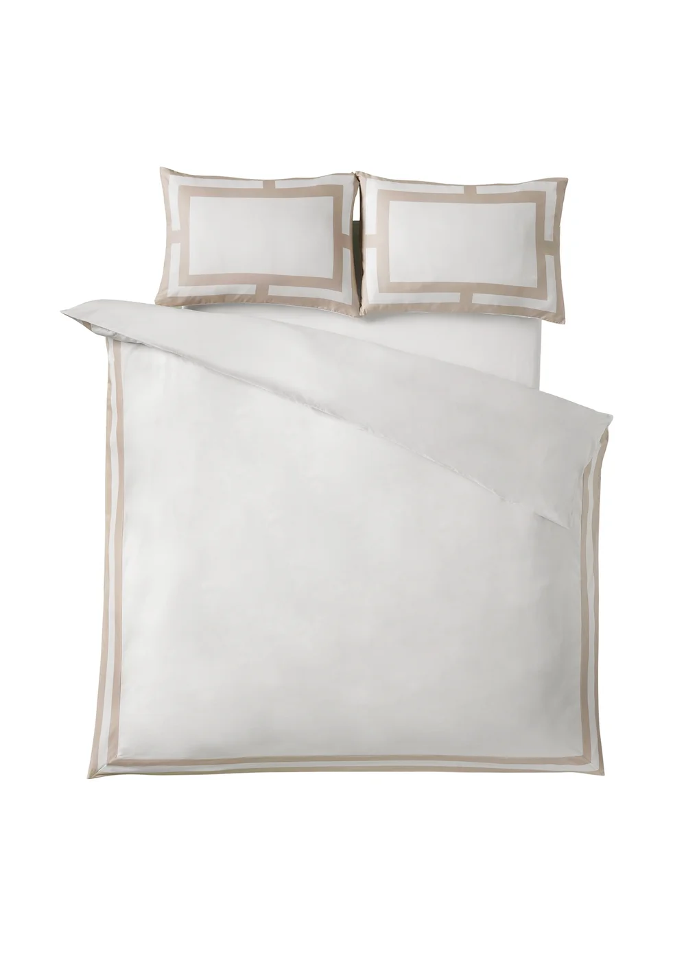 Catherine Lansfield So Soft Mono Panel Duvet Cover Set Natural - Single Image 5