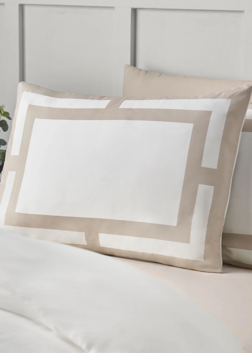 Catherine Lansfield So Soft Mono Panel Duvet Cover Set Natural - Single Image 2