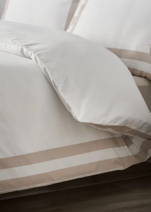 Catherine Lansfield So Soft Mono Panel Duvet Cover Set Natural - Single Image 4
