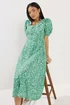 M&Co Petite Green Ditsy Floral Puff Sleeve Dress - 18 Image 3