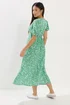 M&Co Petite Green Ditsy Floral Puff Sleeve Dress - 18 Image 4