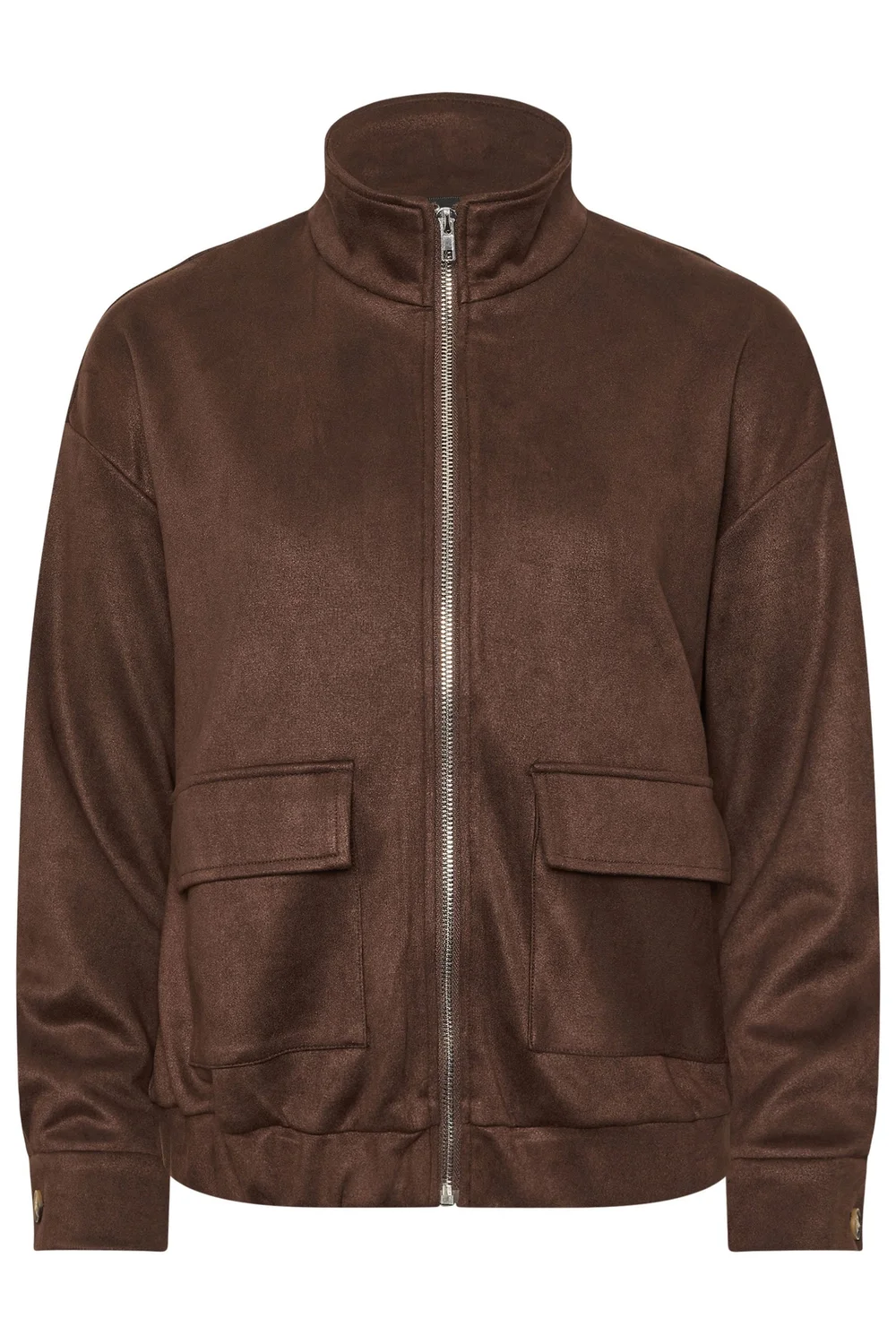 PixieGirl Petite Chocolate Brown Faux Suede Bomber Jacket - 18 Image 5