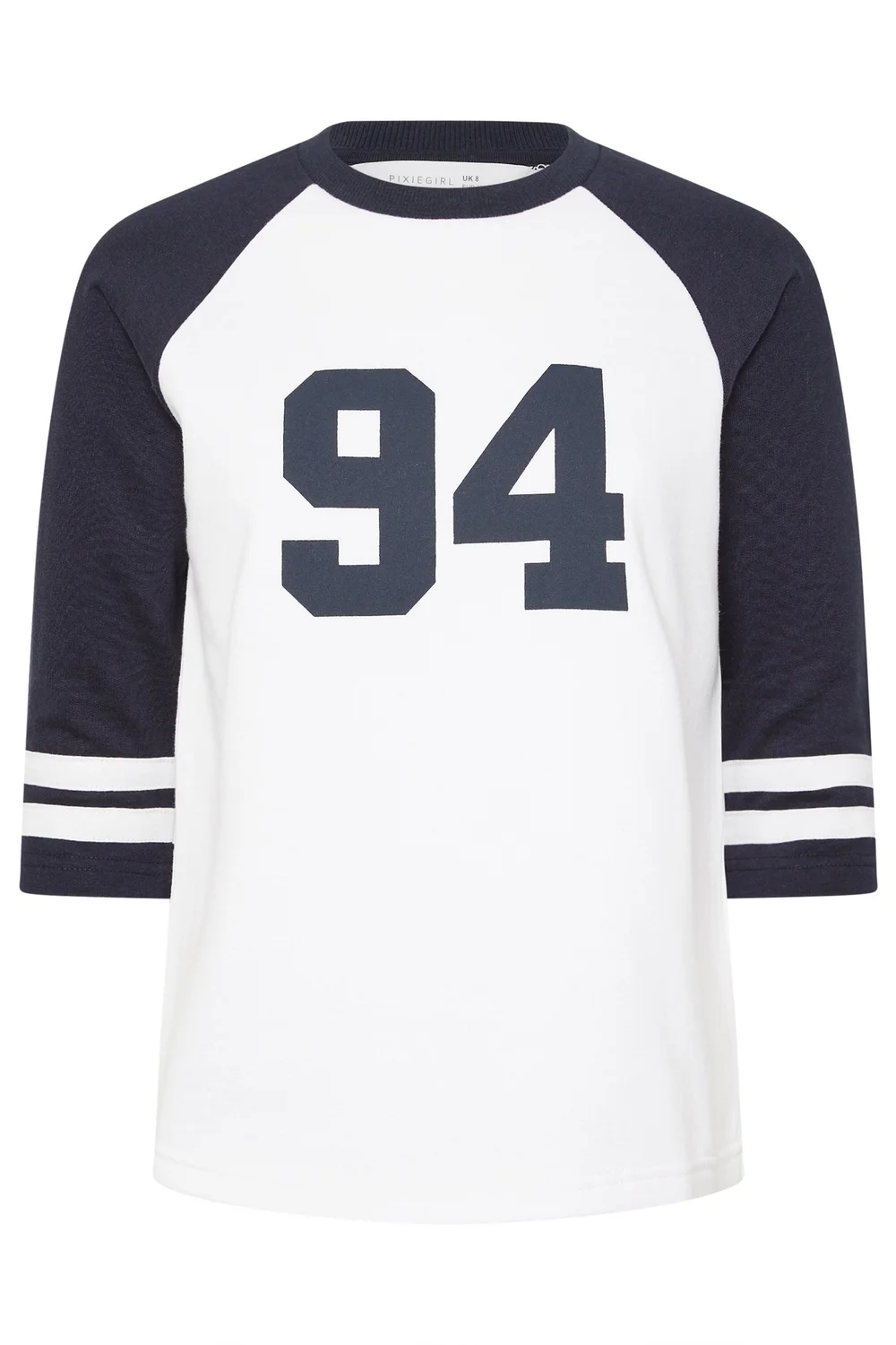 PixieGirl Petite Navy Blue '94' Slogan Top - 16 Image 5