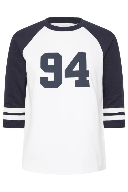 PixieGirl Petite Navy Blue '94' Slogan Top - 16 Image 5