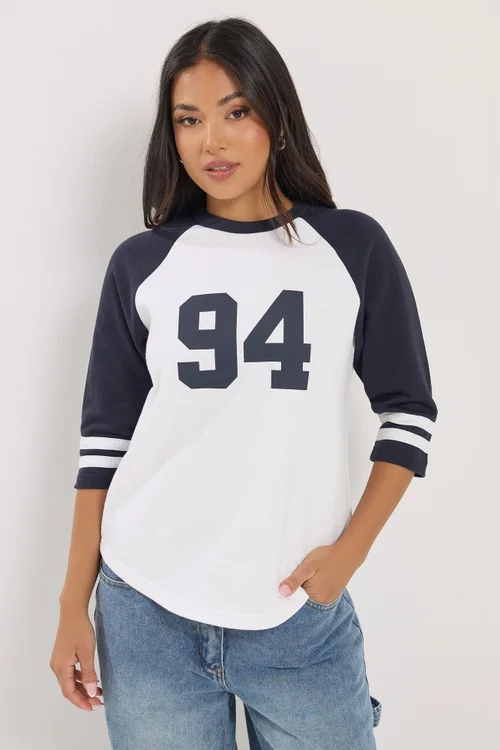 PixieGirl Petite Navy Blue '94' Slogan Top - 16 Image 1