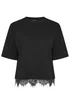 Yours Limited Curve Black Lace Hem T-Shirt - Size 26-28 Image 5