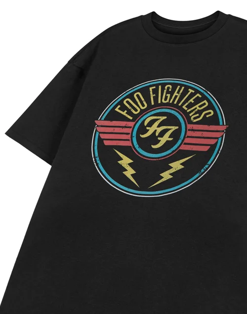 Vanilla Underground Foo Fighters Adults Lightning Black T-Shirt - 2XL Image 5