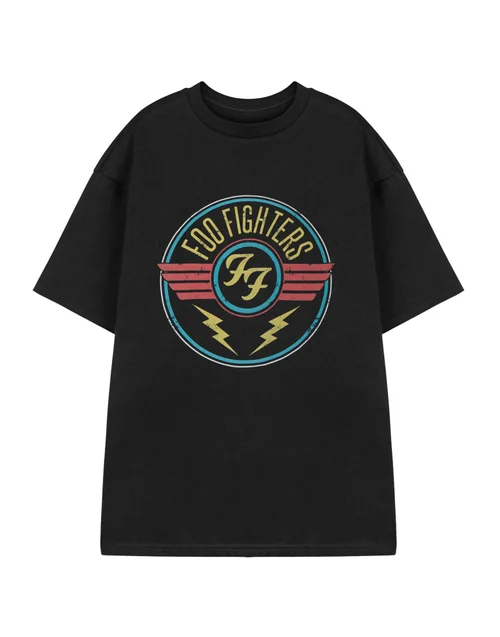 Vanilla Underground Foo Fighters Adults Lightning Black T-Shirt - 2XL Image 1