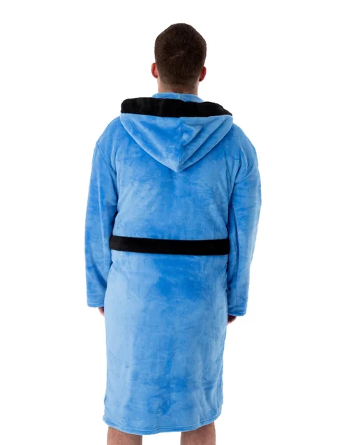 Vanilla Underground Star Trek Adults Hooded Blue Bathrobe - Small Image 2