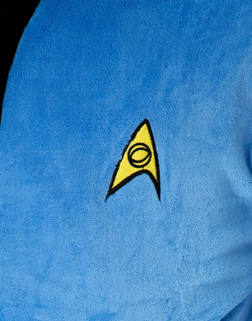 Vanilla Underground Star Trek Adults Hooded Blue Bathrobe - Small Image 3