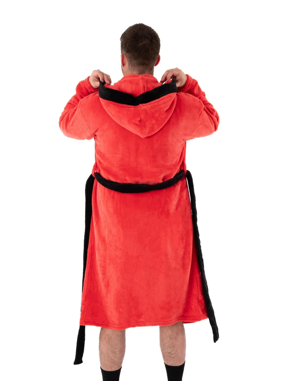 Vanilla Underground Star Trek Adults Hooded Red Bathrobe - Medium Image 5