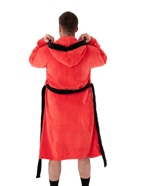 Vanilla Underground Star Trek Adults Hooded Red Bathrobe - Medium Image 5