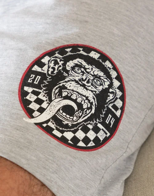 Vanilla Underground Gas Monkey Garage Logo Adults Short Leg Black PJs - Extra Large Image 4