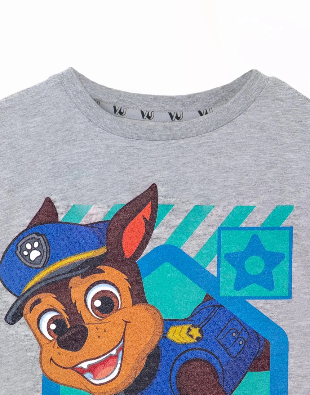 Vanilla Underground Paw Patrol Kids Chase Grey Marl T-Shirt - 5-6 Yrs Image 3