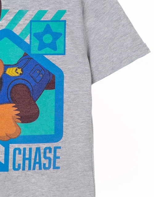 Vanilla Underground Paw Patrol Kids Chase Grey Marl T-Shirt - 5-6 Yrs Image 4
