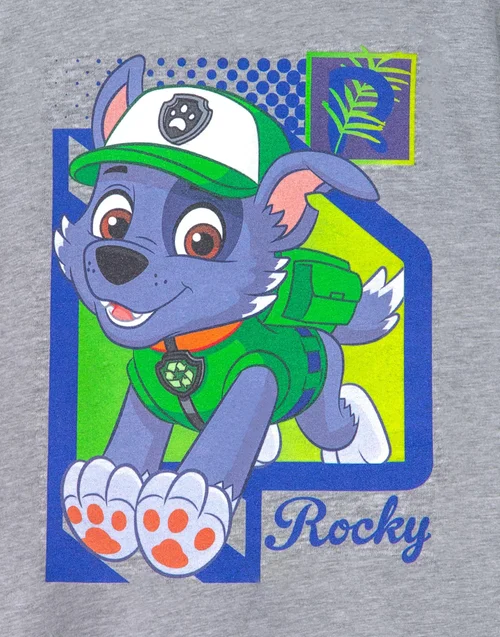 Vanilla Underground Paw Patrol Kids Rocky Grey Marl T-Shirt - 3-4 Yrs Image 2