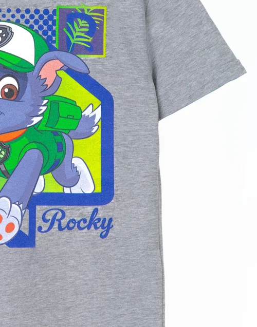 Vanilla Underground Paw Patrol Kids Rocky Grey Marl T-Shirt - 3-4 Yrs Image 4