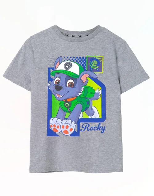 Vanilla Underground Paw Patrol Kids Rocky Grey Marl T-Shirt - 3-4 Yrs Image 1