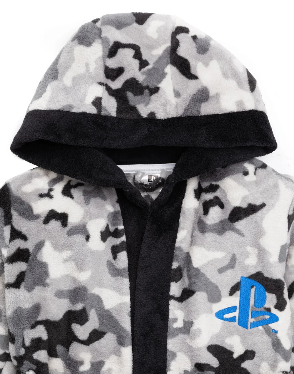 Vanilla Underground PlayStation Boys Grey Logo Grey Camo Print Bathrobe (5 - 14 Years) - Age 9-10 Years Image 3